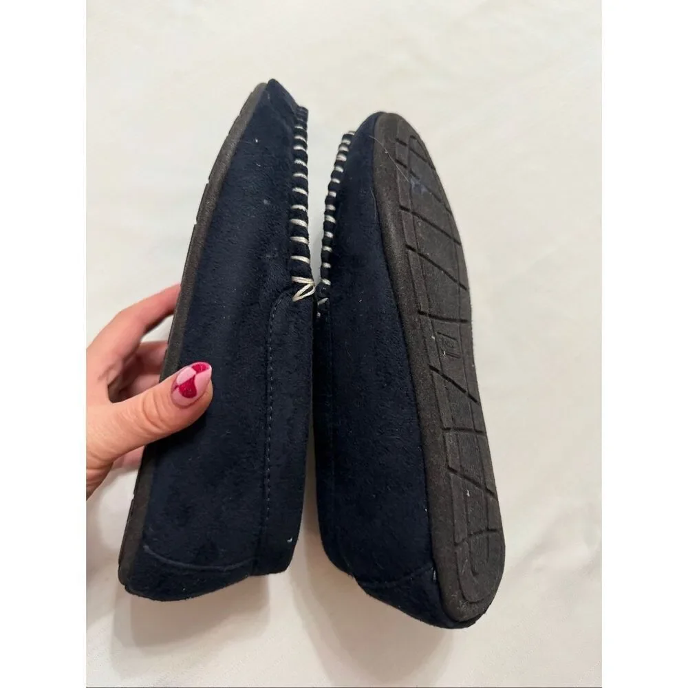 Polo Ralph Lauren Men's Faux Suede Moccasin Slippers Navy Size 7 D New